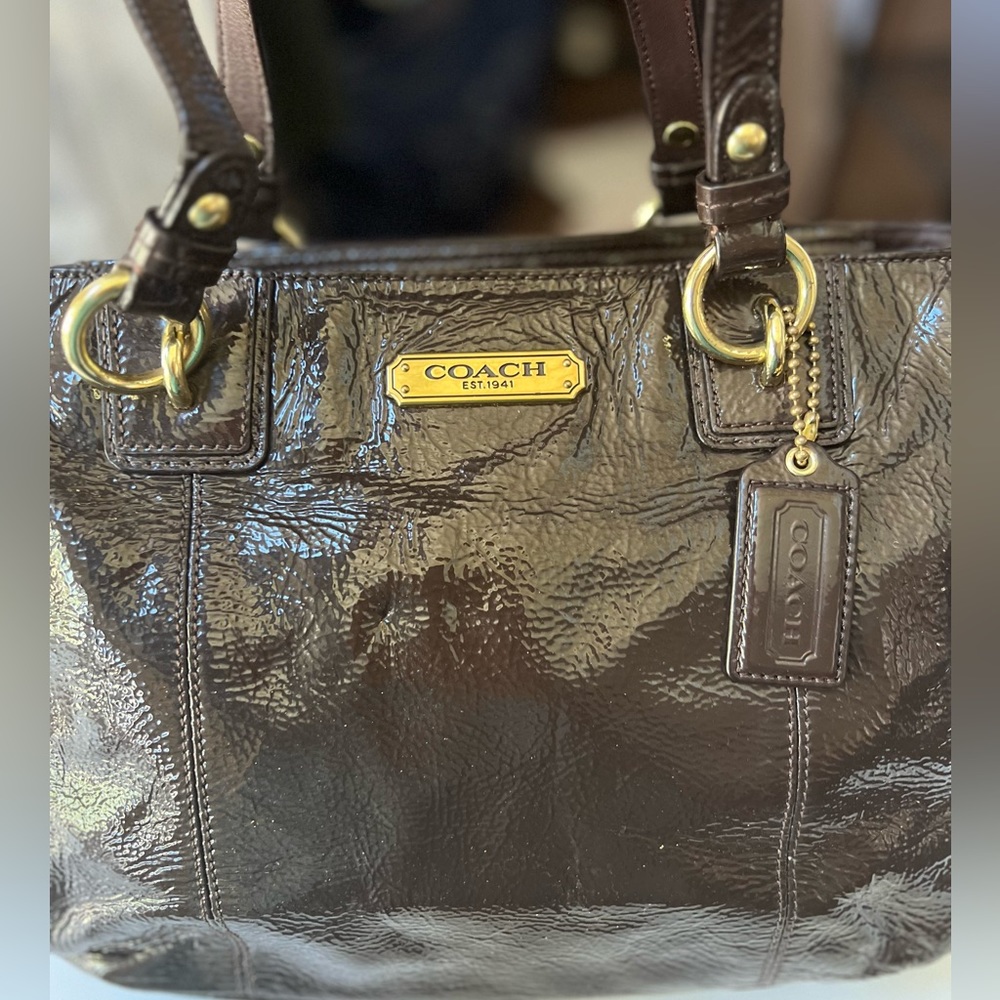 SOLD-Coach Patent Leather Gallery Tote
